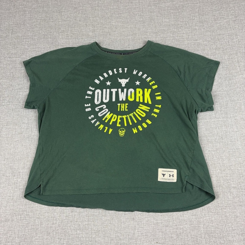 Under Armour HeatGear Shirt Womens Medium Green Outwork Competition Project Rock